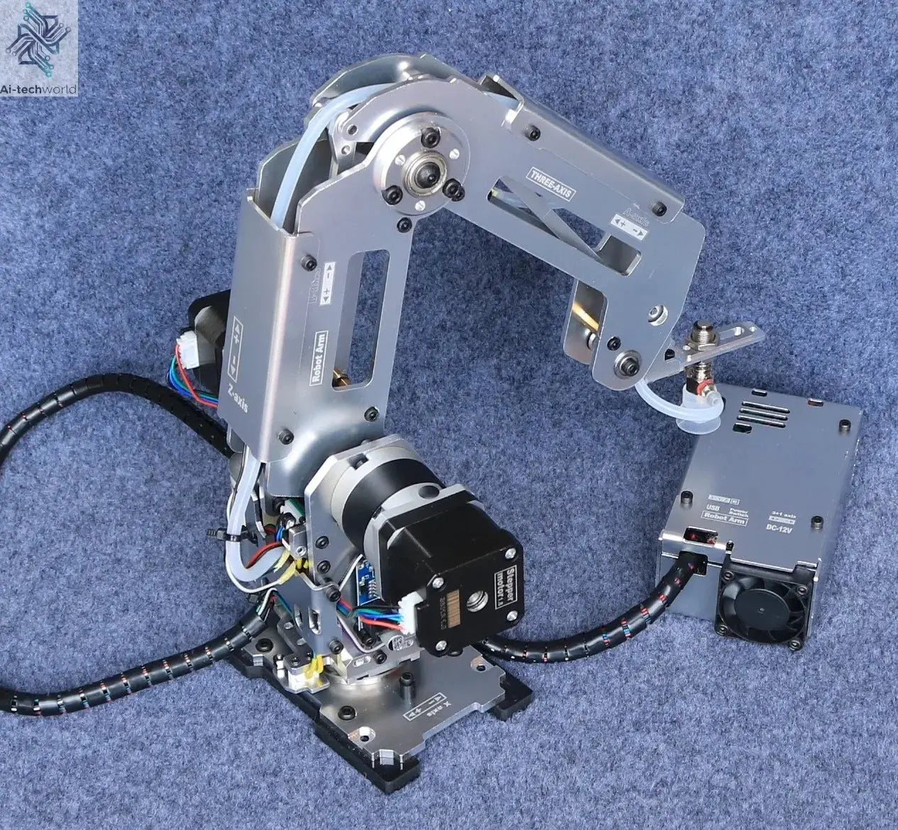 Automation Technology Multi Axis Robotic Arm Industrial Stepping Metal Manipulator For Arduino 2560 Robot DIY Kit with Suction Cup/Stepper Motor Claw Ai-TechWorld 