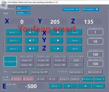 Automation Technology Multi Axis Robotic Arm Industrial Stepping Metal Manipulator For Arduino 2560 Robot DIY Kit with Suction Cup/Stepper Motor Claw Ai-TechWorld 