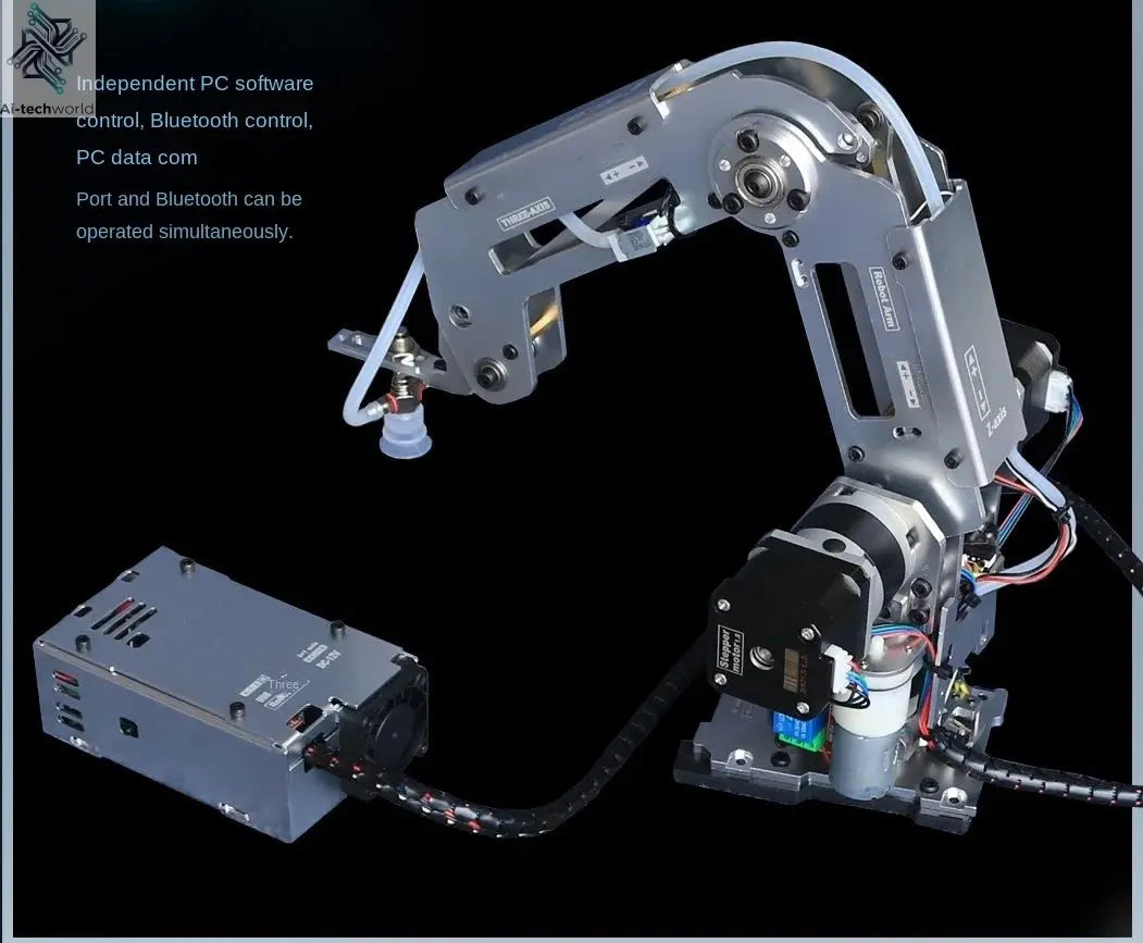 Automation Technology Multi Axis Robotic Arm Industrial Stepping Metal Manipulator For Arduino 2560 Robot DIY Kit with Suction Cup/Stepper Motor Claw Ai-TechWorld 