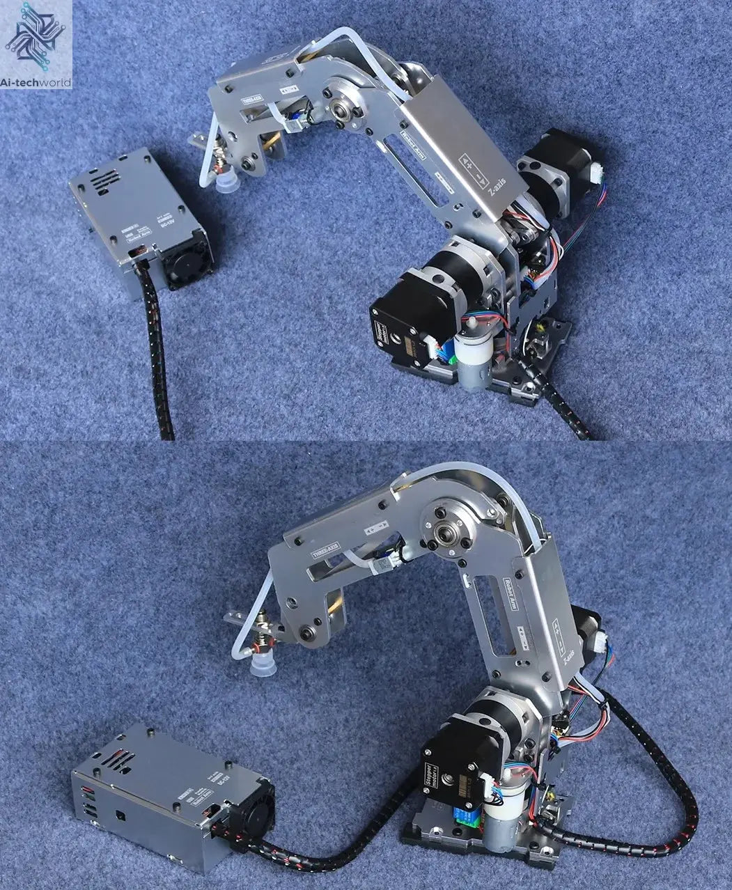 Automation Technology Multi Axis Robotic Arm Industrial Stepping Metal Manipulator For Arduino 2560 Robot DIY Kit with Suction Cup/Stepper Motor Claw Ai-TechWorld 