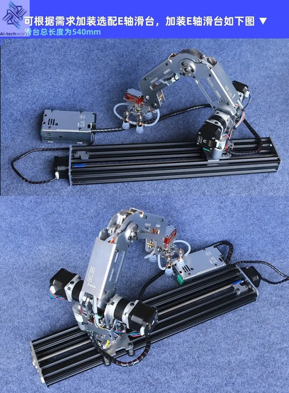 Automation Technology Multi Axis Robotic Arm Industrial Stepping Metal Manipulator For Arduino 2560 Robot DIY Kit with Suction Cup/Stepper Motor Claw Ai-TechWorld 