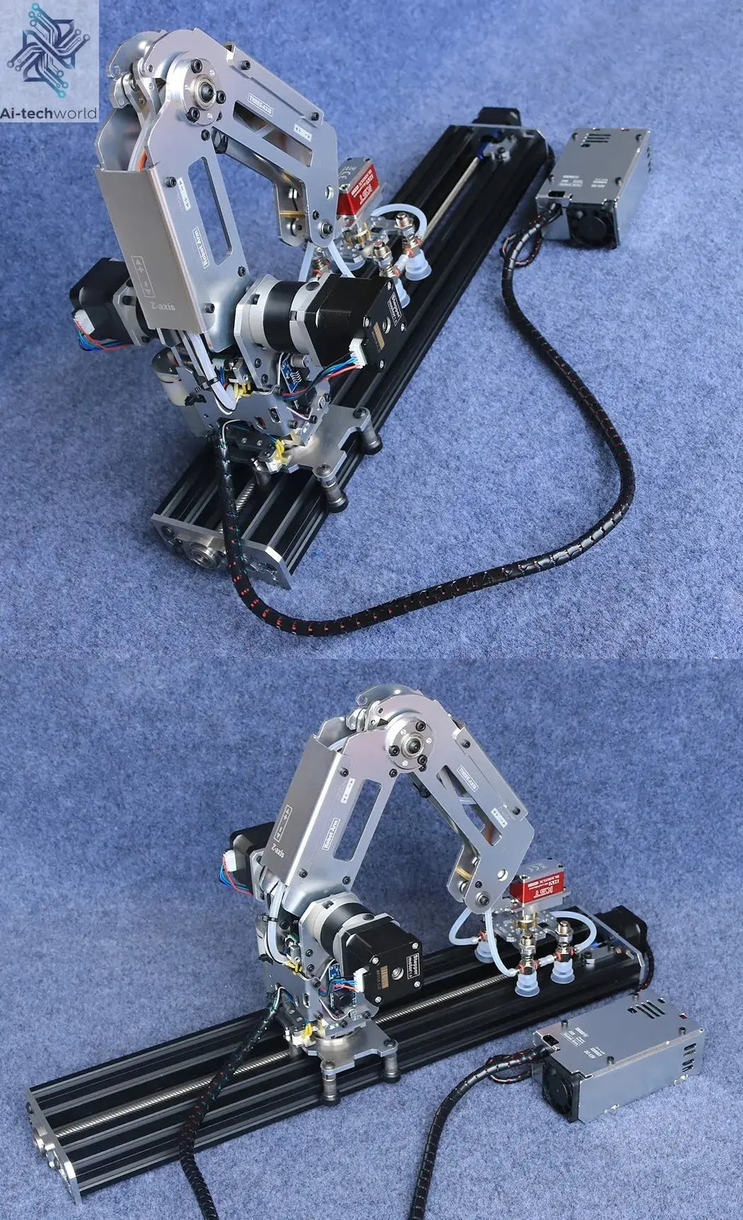 Automation Technology Multi Axis Robotic Arm Industrial Stepping Metal Manipulator For Arduino 2560 Robot DIY Kit with Suction Cup/Stepper Motor Claw Ai-TechWorld 