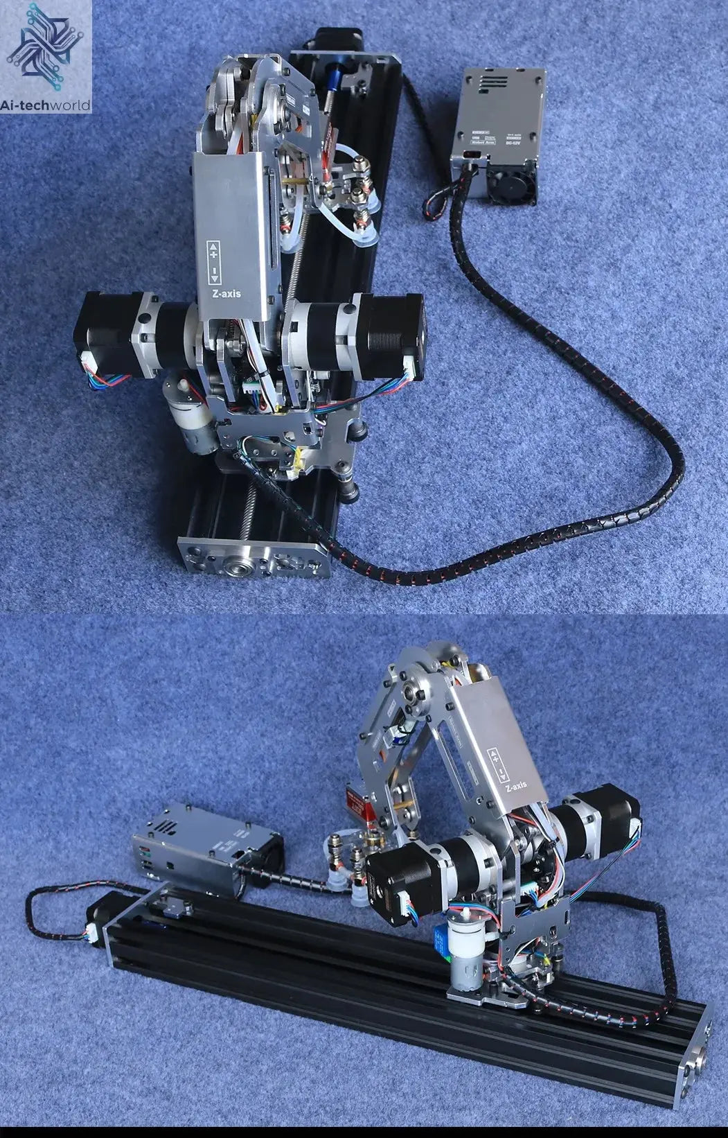 Automation Technology Multi Axis Robotic Arm Industrial Stepping Metal Manipulator For Arduino 2560 Robot DIY Kit with Suction Cup/Stepper Motor Claw Ai-TechWorld 