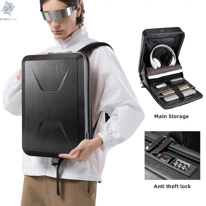 BANGE PC Hard Shell Fashion Backpack Men Anti-thief Business Backpacks 15.6 Inch Laptop Backpacks Waterproof Male Travel Bag Ai-TechWorld 