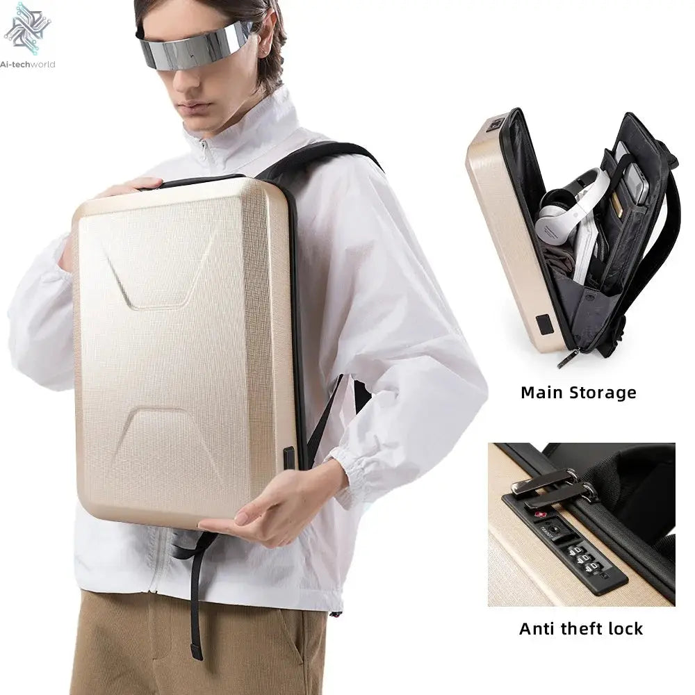 BANGE PC Hard Shell Fashion Backpack Men Anti-thief Business Backpacks 15.6 Inch Laptop Backpacks Waterproof Male Travel Bag Ai-TechWorld 