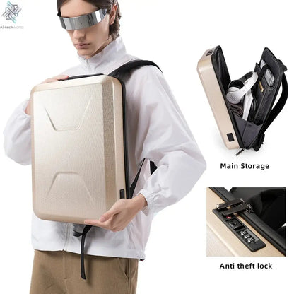 BANGE PC Hard Shell Fashion Backpack Men Anti-thief Business Backpacks 15.6 Inch Laptop Backpacks Waterproof Male Travel Bag Ai-TechWorld 