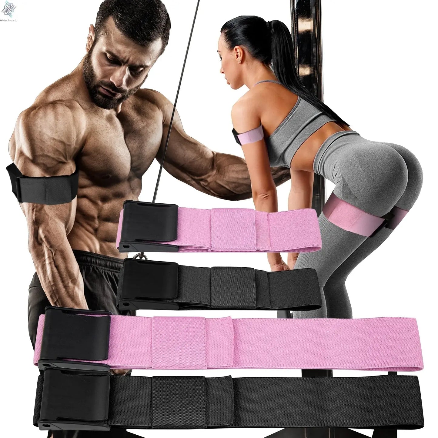BFR Booty Bands Blood Flow Restriction Bands Resistance Butt Squat Thigh Glutes Hip Building Kaatsu Straps Gym Fitness Equipment Ai-TechWorld 