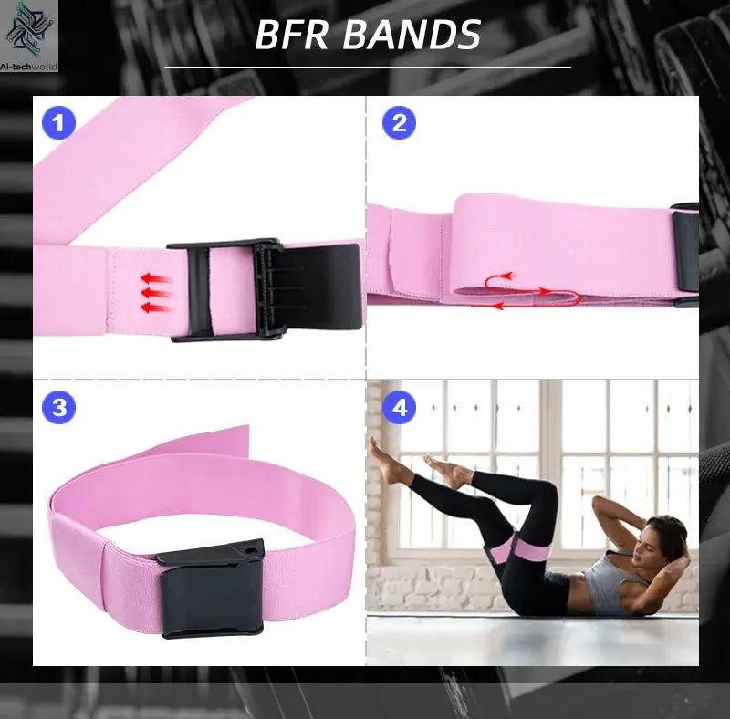 BFR Booty Bands Blood Flow Restriction Bands Resistance Butt Squat Thigh Glutes Hip Building Kaatsu Straps Gym Fitness Equipment Ai-TechWorld 