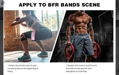BFR Booty Bands Blood Flow Restriction Bands Resistance Butt Squat Thigh Glutes Hip Building Kaatsu Straps Gym Fitness Equipment Ai-TechWorld 