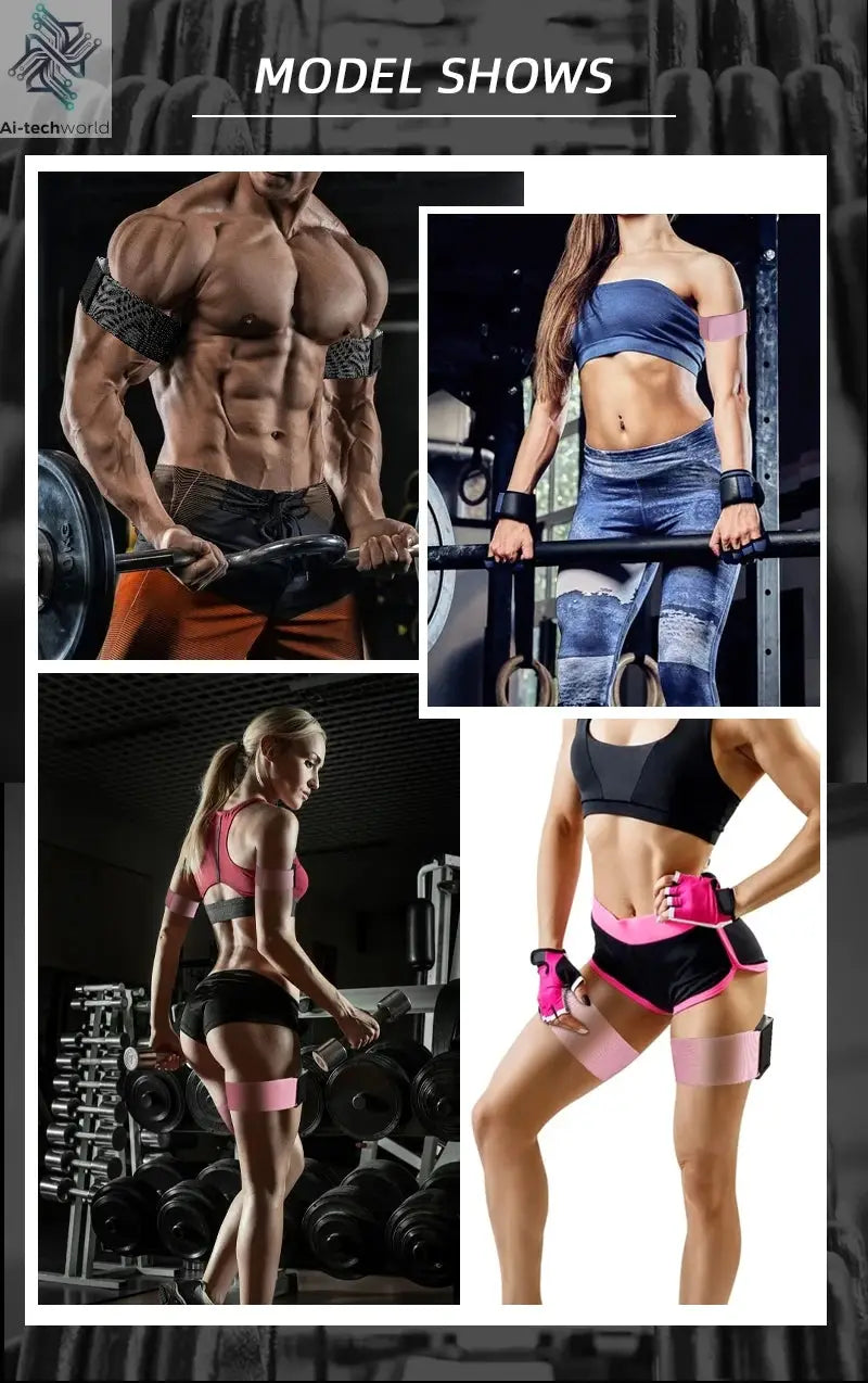 BFR Booty Bands Blood Flow Restriction Bands Resistance Butt Squat Thigh Glutes Hip Building Kaatsu Straps Gym Fitness Equipment Ai-TechWorld 