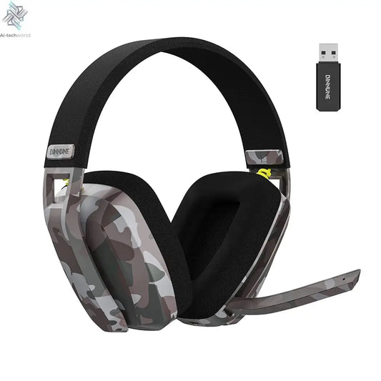BINNUNE BW06 2.4GHz Wireless Gaming Headset with Mic for PS5 PS4 PC Mac Playstation Bluetooth Gaming Headset with Microphone Ai-TechWorld 