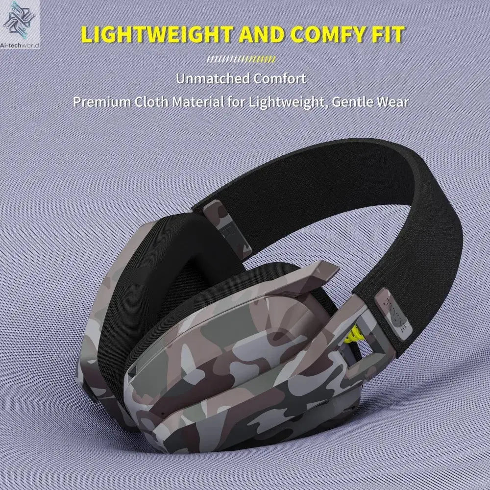 BINNUNE BW06 2.4GHz Wireless Gaming Headset with Mic for PS5 PS4 PC Mac Playstation Bluetooth Gaming Headset with Microphone Ai-TechWorld 