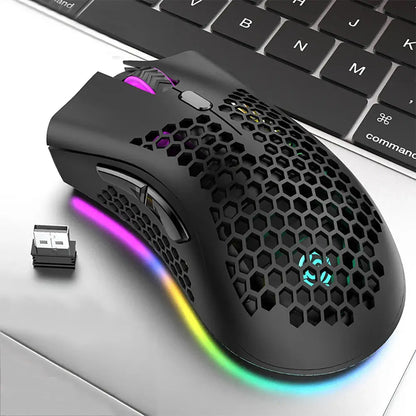 BM600 Rechargeable Gaming Mouse USB 2.4G Wireless RGB Light Ergonomics Gaming Mouse Desktop PC Computers Notebook Laptop Mouses Ai-TechWorld 