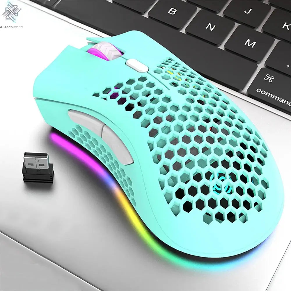 BM600 Rechargeable Gaming Mouse USB 2.4G Wireless RGB Light Ergonomics Gaming Mouse Desktop PC Computers Notebook Laptop Mouses Ai-TechWorld 