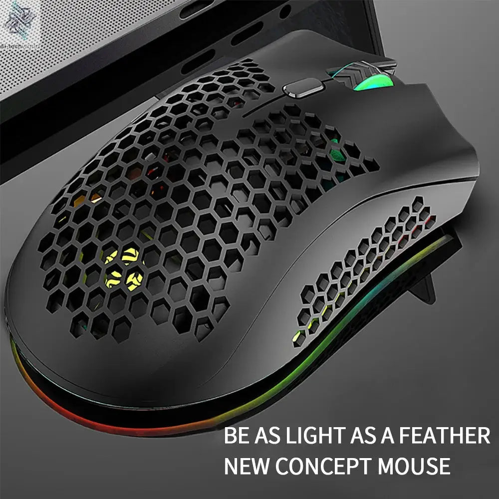 BM600 Rechargeable Gaming Mouse USB 2.4G Wireless RGB Light Ergonomics Gaming Mouse Desktop PC Computers Notebook Laptop Mouses Ai-TechWorld 