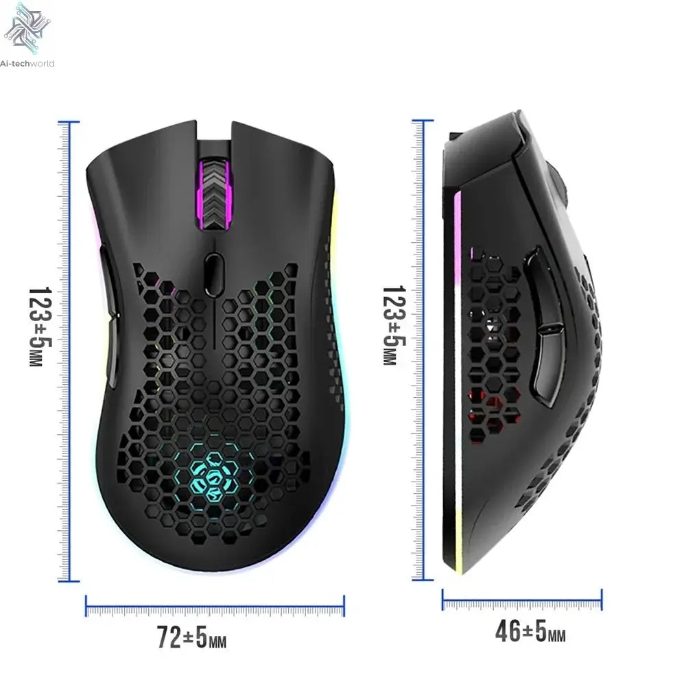BM600 Rechargeable Gaming Mouse USB 2.4G Wireless RGB Light Ergonomics Gaming Mouse Desktop PC Computers Notebook Laptop Mouses Ai-TechWorld 