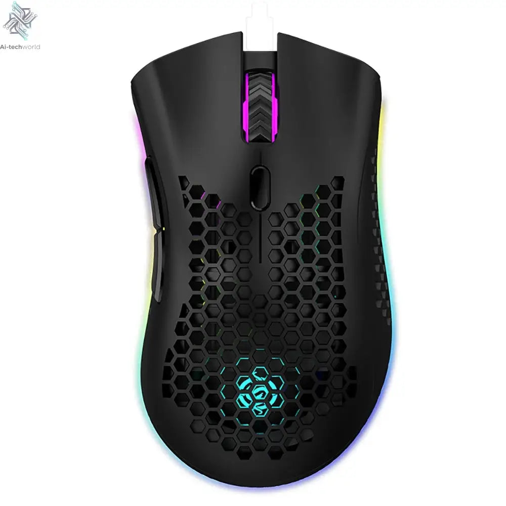 BM600 Rechargeable Gaming Mouse USB 2.4G Wireless RGB Light Ergonomics Gaming Mouse Desktop PC Computers Notebook Laptop Mouses Ai-TechWorld 