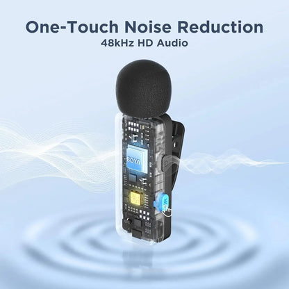 BOYA BY-V4 Wireless Lavalier Microphone for iPhone 15/16 Series Type C Smartphone 4-Channel Lapel Mic for Youtube Recording Vlog Ai-TechWorld 
