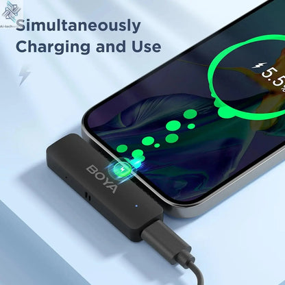 BOYA BY-V4 Wireless Lavalier Microphone for iPhone 15/16 Series Type C Smartphone 4-Channel Lapel Mic for Youtube Recording Vlog Ai-TechWorld 