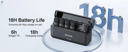 BOYA BY-V4 Wireless Lavalier Microphone for iPhone 15/16 Series Type C Smartphone 4-Channel Lapel Mic for Youtube Recording Vlog Ai-TechWorld 