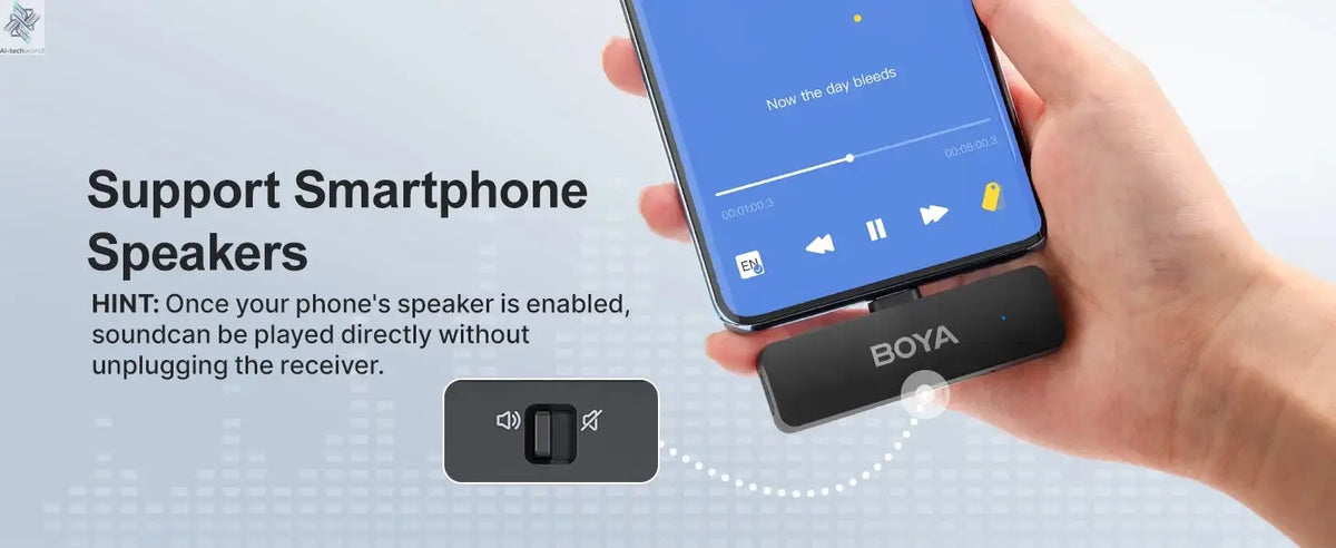 BOYA BY-V4 Wireless Lavalier Microphone for iPhone 15/16 Series Type C Smartphone 4-Channel Lapel Mic for Youtube Recording Vlog Ai-TechWorld 