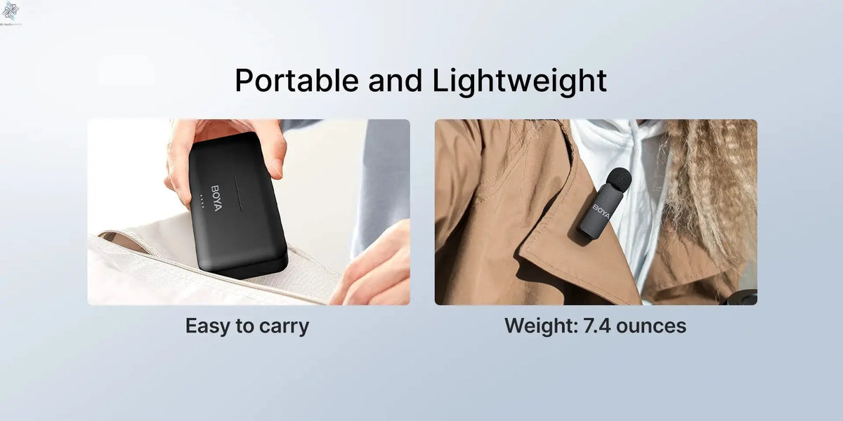 BOYA BY-V4 Wireless Lavalier Microphone for iPhone 15/16 Series Type C Smartphone 4-Channel Lapel Mic for Youtube Recording Vlog Ai-TechWorld 