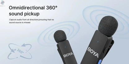 BOYA BY-V4 Wireless Lavalier Microphone for iPhone 15/16 Series Type C Smartphone 4-Channel Lapel Mic for Youtube Recording Vlog Ai-TechWorld 