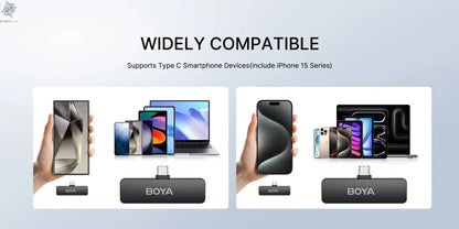 BOYA BY-V4 Wireless Lavalier Microphone for iPhone 15/16 Series Type C Smartphone 4-Channel Lapel Mic for Youtube Recording Vlog Ai-TechWorld 