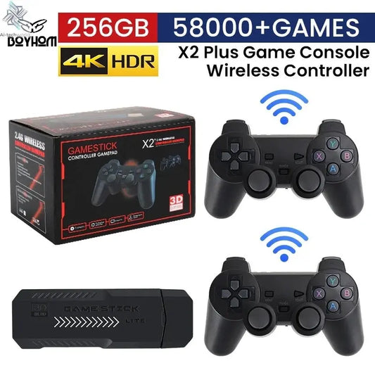 BOYHOM X2 Plus 256G 58000 Game 4K Game player 3D HD Retro Video Game Console Wireless Controller TV 50 Emulator For Kids Gifts Ai-TechWorld 