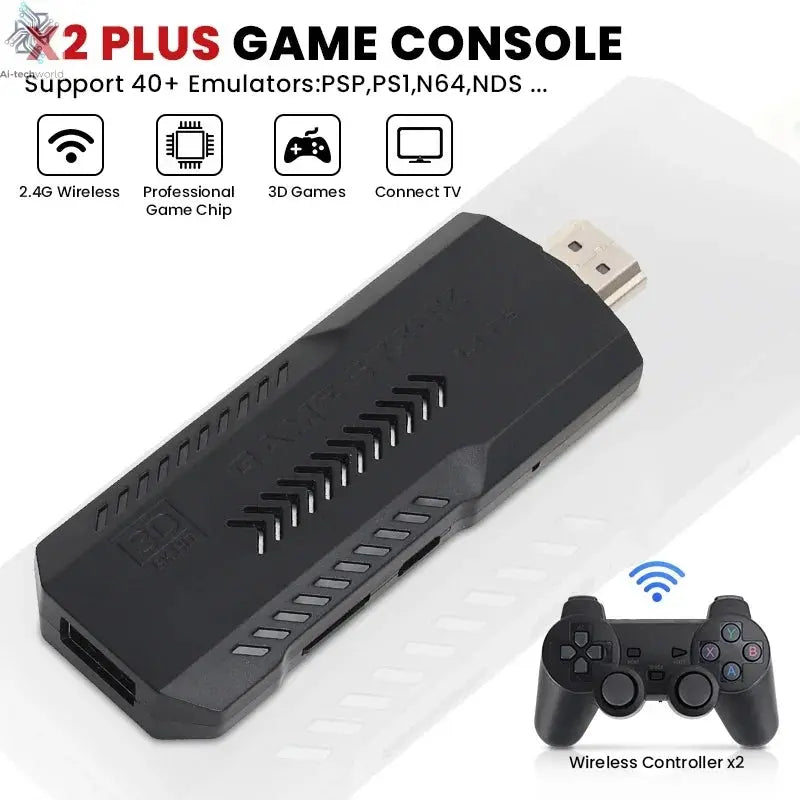 BOYHOM X2 Plus 256G 58000 Game 4K Game player 3D HD Retro Video Game Console Wireless Controller TV 50 Emulator For Kids Gifts Ai-TechWorld 