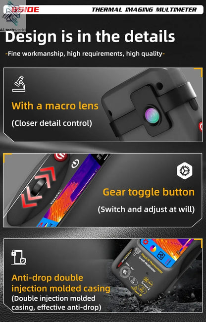 BSIDE SH7 Touch Thermal Imaging Multimeter with IR Camera,320*320 Resolution 20000 counts High Accuracy Voltage Test Pro Ai-TechWorld 