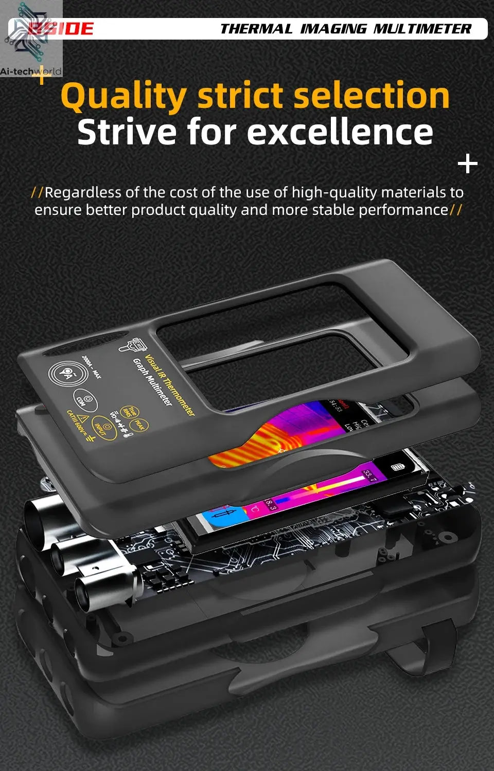 BSIDE SH7 Touch Thermal Imaging Multimeter with IR Camera,320*320 Resolution 20000 counts High Accuracy Voltage Test Pro Ai-TechWorld 
