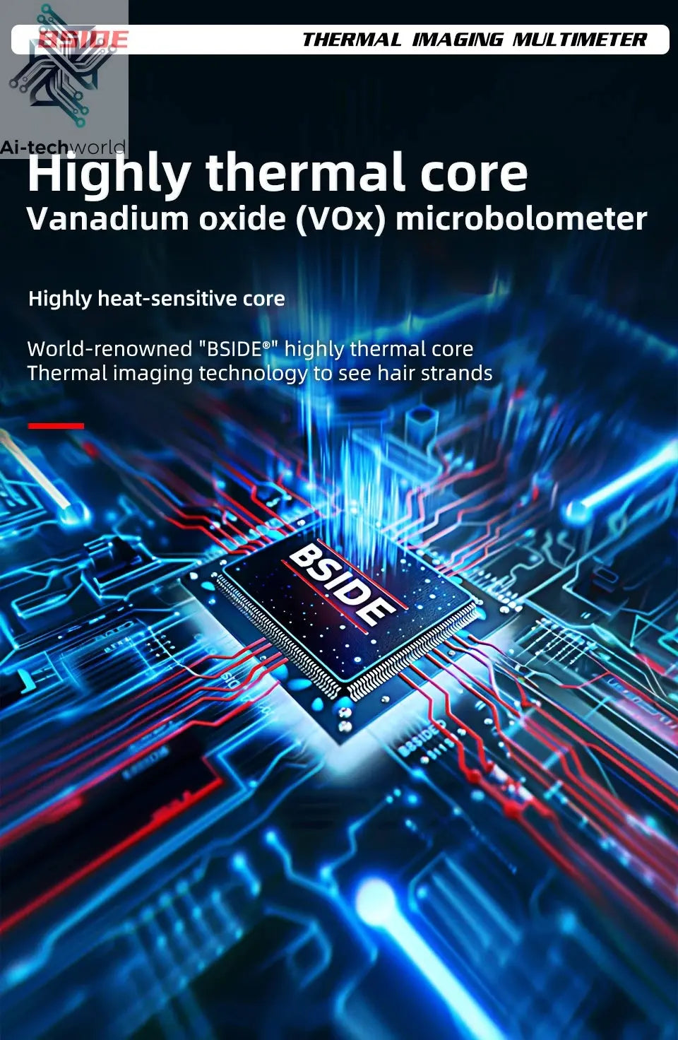 BSIDE SH7 Touch Thermal Imaging Multimeter with IR Camera,320*320 Resolution 20000 counts High Accuracy Voltage Test Pro Ai-TechWorld 