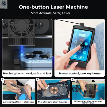 Back Glass Laser for iPhone 8-17 Series, Glue Removal Laser Engraving Seperator, w/Air Purifier&Cell Phone Repair Tool Ai-TechWorld 