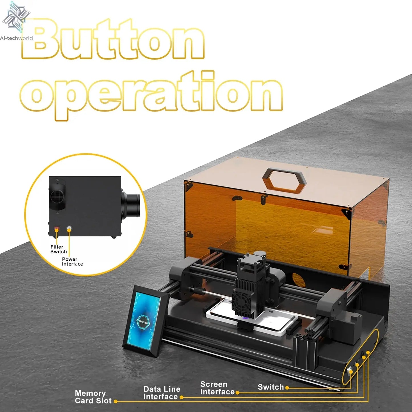 Back Glass Laser for iPhone 8-17 Series, Glue Removal Laser Engraving Seperator, w/Air Purifier&Cell Phone Repair Tool Ai-TechWorld 