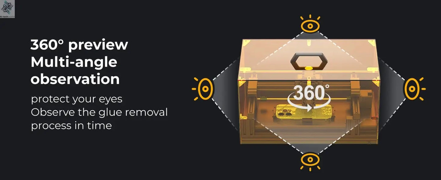 Back Glass Laser for iPhone 8-17 Series, Glue Removal Laser Engraving Seperator, w/Air Purifier&Cell Phone Repair Tool Ai-TechWorld 