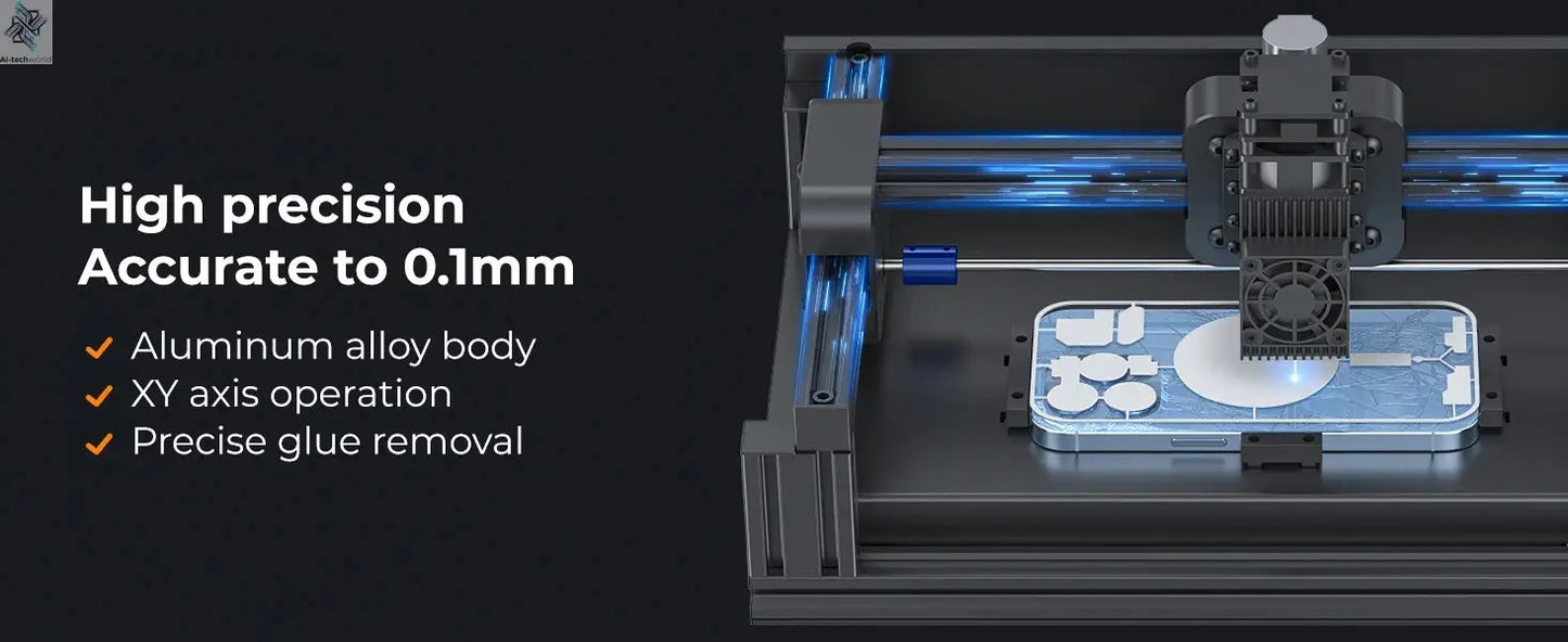 Back Glass Laser for iPhone 8-17 Series, Glue Removal Laser Engraving Seperator, w/Air Purifier&Cell Phone Repair Tool Ai-TechWorld 