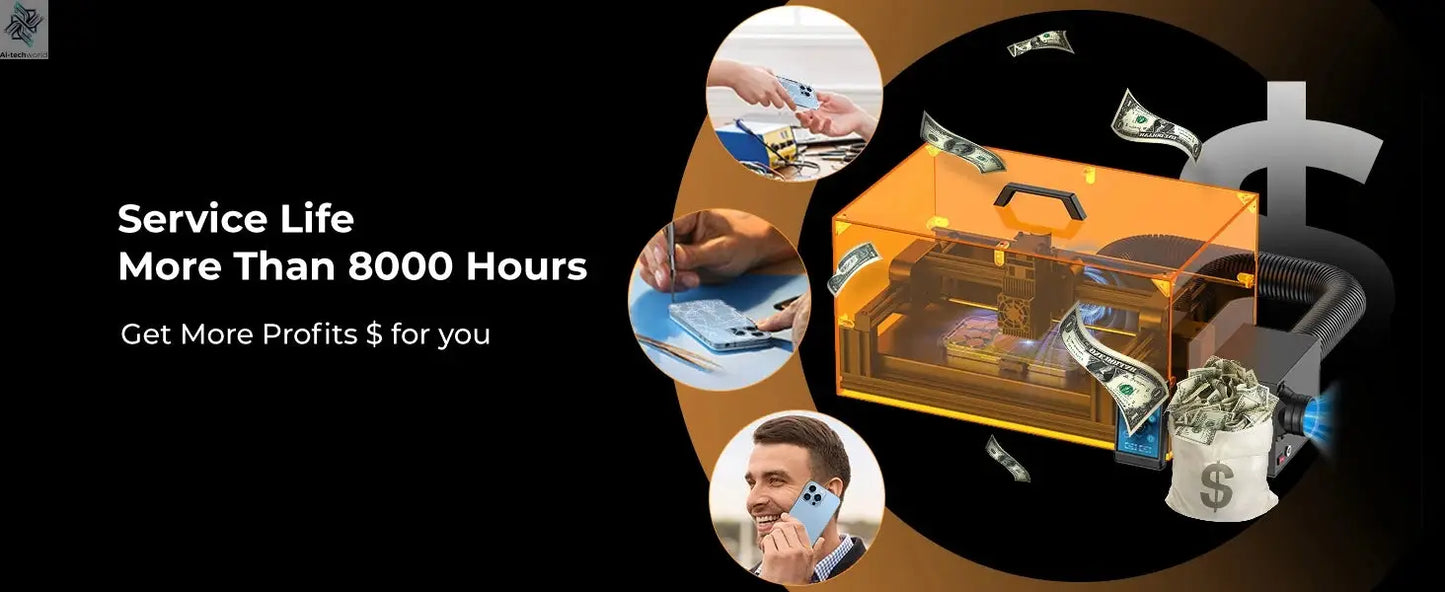 Back Glass Laser for iPhone 8-17 Series, Glue Removal Laser Engraving Seperator, w/Air Purifier&Cell Phone Repair Tool Ai-TechWorld 