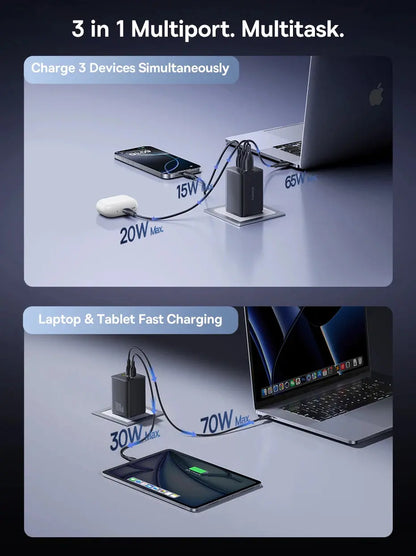 Baseus 100W Fast Charger GaN Charger For iPhone 17 16 Xiaomi Samsung Laptop Tablet USB C Charger QC PD Charger USB Phone Charger Ai-TechWorld 