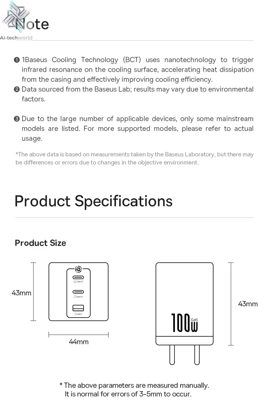 Baseus 100W Fast Charger GaN Charger For iPhone 17 16 Xiaomi Samsung Laptop Tablet USB C Charger QC PD Charger USB Phone Charger Ai-TechWorld 