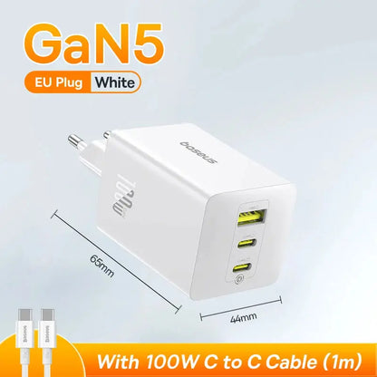 Baseus 100W Fast Charger GaN Charger For iPhone 17 16 Xiaomi Samsung Laptop Tablet USB C Charger QC PD Charger USB Phone Charger Ai-TechWorld 