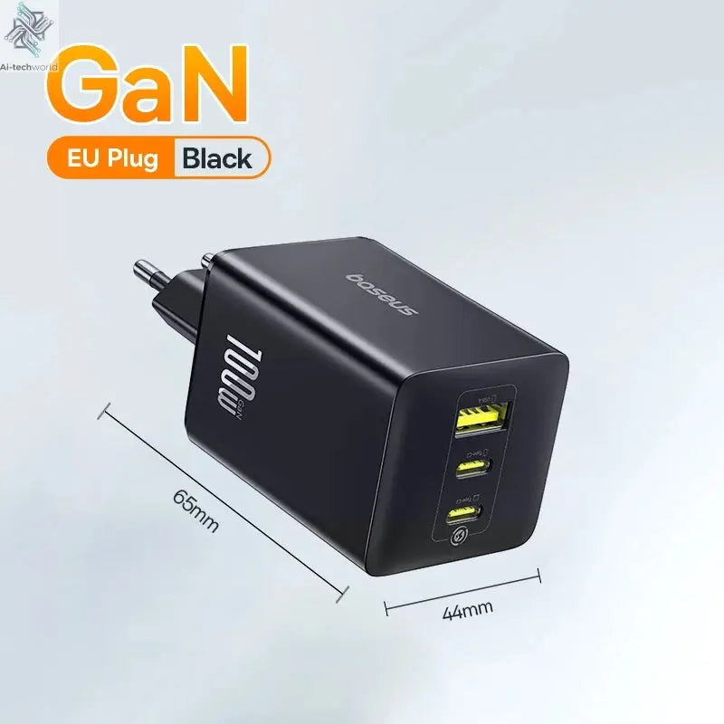 Baseus 100W Fast Charger GaN Charger For iPhone 17 16 Xiaomi Samsung Laptop Tablet USB C Charger QC PD Charger USB Phone Charger Ai-TechWorld 