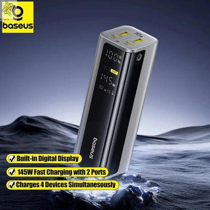 Baseus 145W Power Bank 20800mAh PD 100W Fast Charging with Smart Digital Display Portable External PowerBank for Laptop Phone 17 Ai-TechWorld 