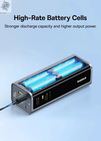 Baseus 145W Power Bank 20800mAh PD 100W Fast Charging with Smart Digital Display Portable External PowerBank for Laptop Phone 17 Ai-TechWorld 