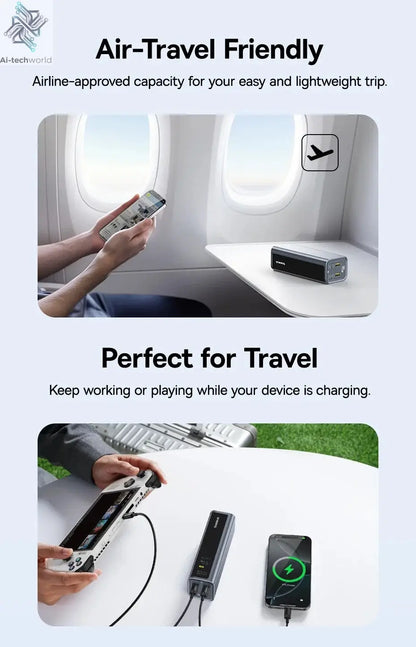Baseus 145W Power Bank 20800mAh PD 100W Fast Charging with Smart Digital Display Portable External PowerBank for Laptop Phone 17 Ai-TechWorld 