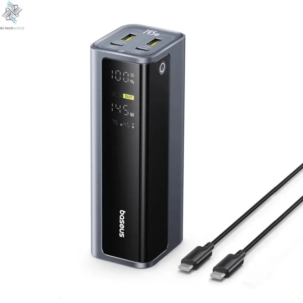 Baseus 145W Power Bank 20800mAh PD 100W Fast Charging with Smart Digital Display Portable External PowerBank for Laptop Phone 17 Ai-TechWorld 