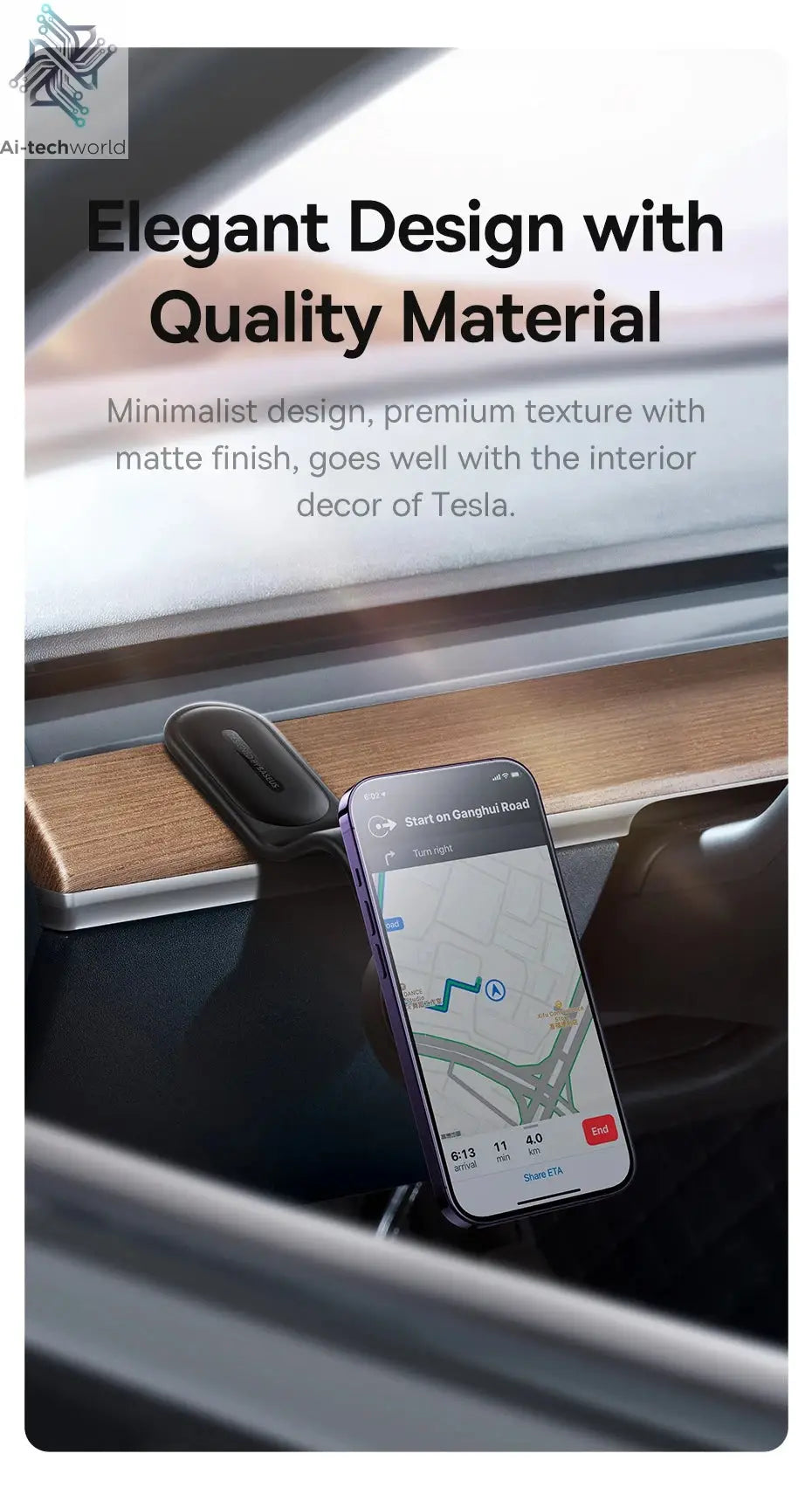 Baseus 15W Magnetic Charging Phone Holder Wireless Charger Phone Bracket for iPhone 12 13 14 15 Pro Max Dashborad Center Console Ai-TechWorld 