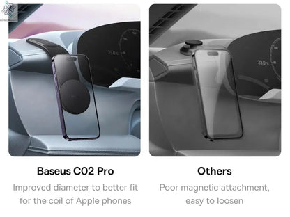 Baseus 15W Magnetic Charging Phone Holder Wireless Charger Phone Bracket for iPhone 12 13 14 15 Pro Max Dashborad Center Console Ai-TechWorld 