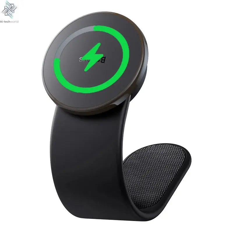Baseus 15W Magnetic Charging Phone Holder Wireless Charger Phone Bracket for iPhone 12 13 14 15 Pro Max Dashborad Center Console Ai-TechWorld 