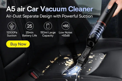 Baseus A5 Air Car Vacuum Cleaner 2-in-1 Powerful Wireless Cleaner Strong Suction Handheld Car Cleaning Portable Home Appliance Ai-TechWorld 